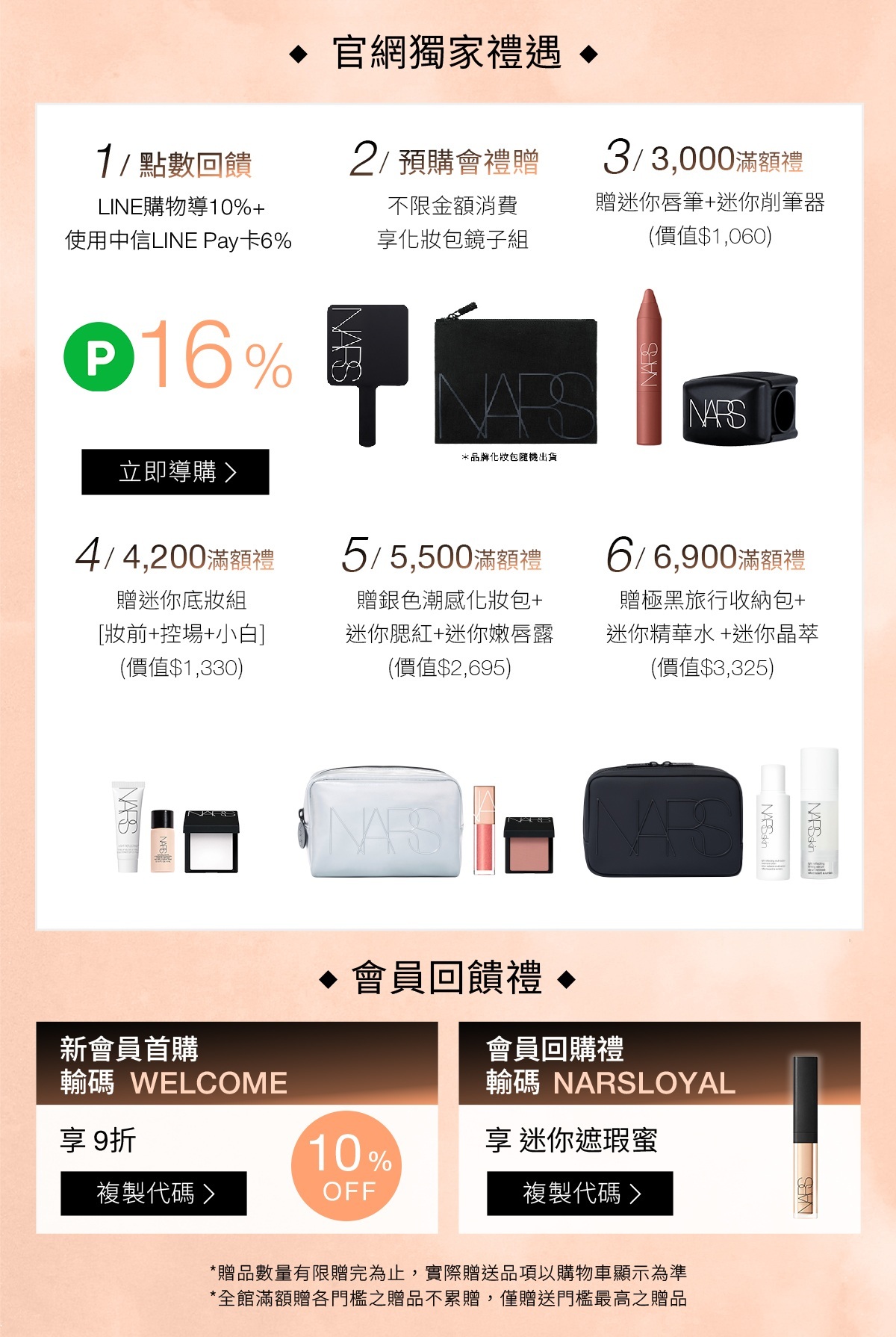 官網獨家禮遇 滿額贈與會員回購禮