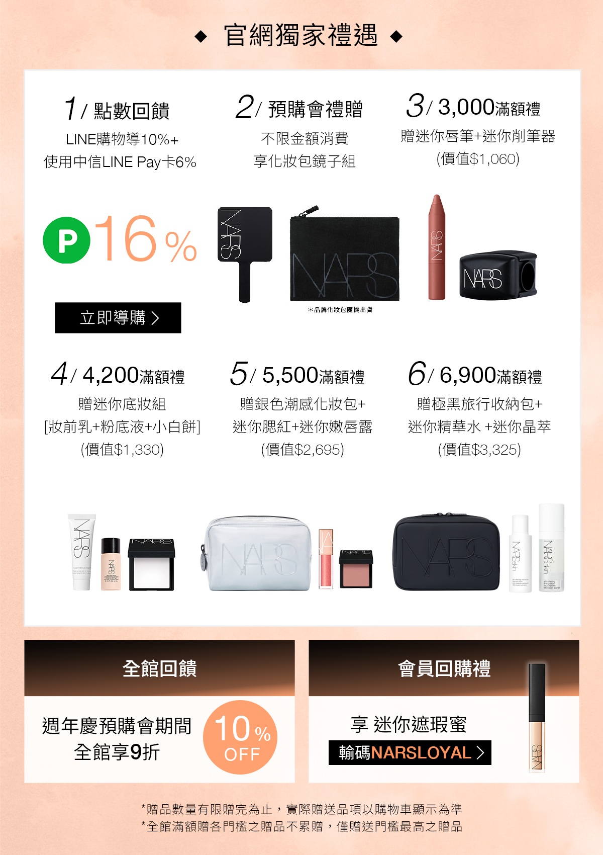 官網獨家禮遇 滿額贈與會員回購禮