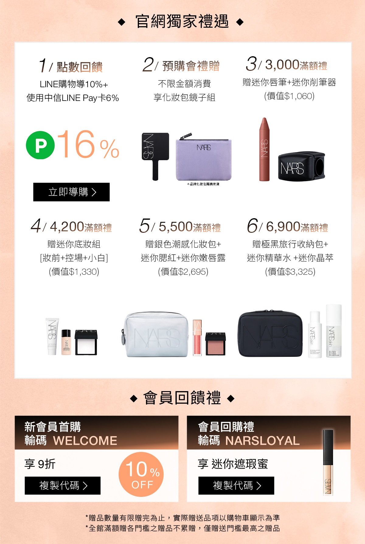 官網獨家禮遇 滿額贈與會員回購禮